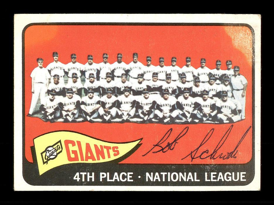 Bob Schroder Autographed 1965 Topps Team Card #379 San Francisco Giants SKU #170500 - RSA