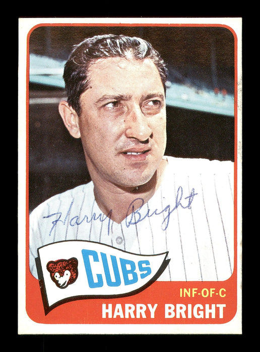 Harry Bright Autographed 1965 Topps Card #584 Chicago Cubs SKU #170575 - RSA