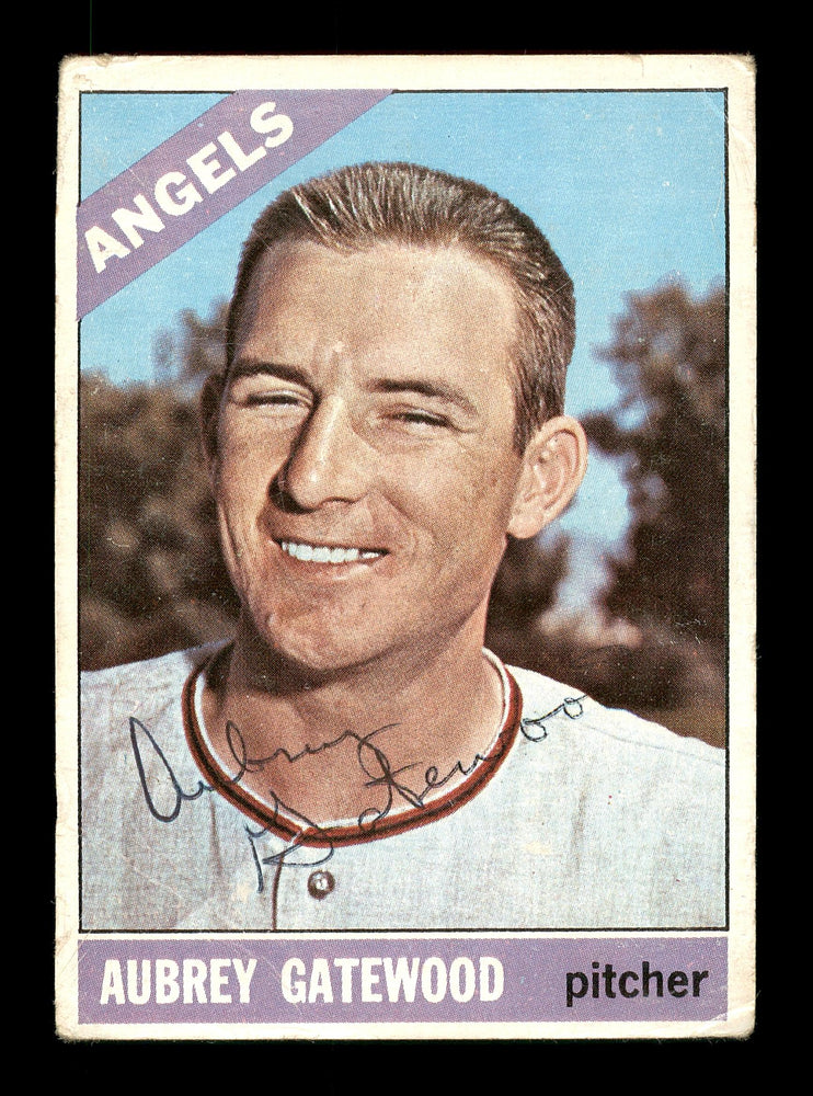 Aubrey Gatewood Autographed 1966 Topps Card #42 California Angels SKU #170592 - RSA