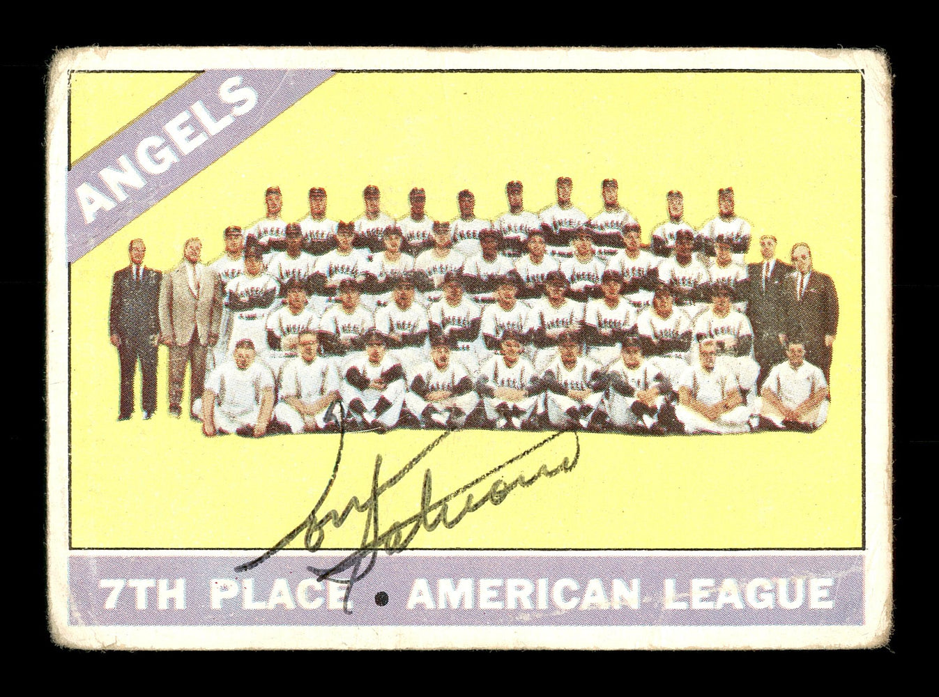 Tom Satriano Autographed 1966 Topps Team Card #131 California Angels SKU #170617 - RSA