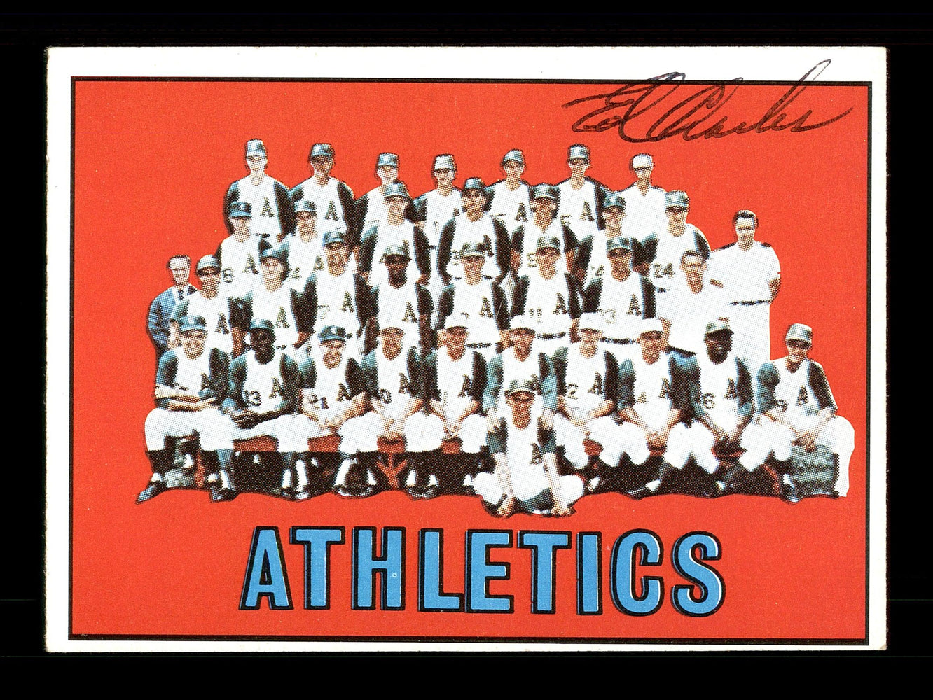 Ed Charles Autographed 1967 Topps Team Card #262 Kansas City A's SKU #170822 - RSA