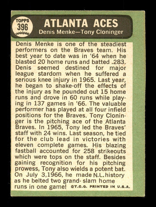 Tony Cloninger Autographed 1967 Topps Card #396 Atlanta Braves SKU #170877 - RSA