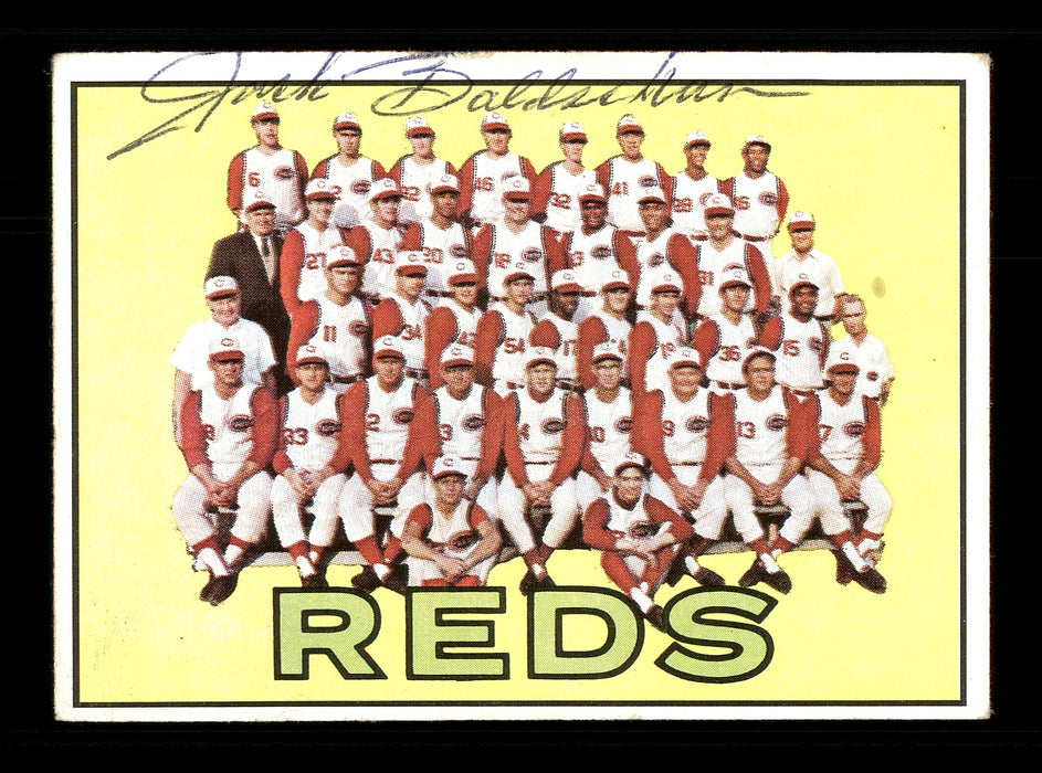 Jack Baldschun Autographed 1967 Topps Team Card #407 Cincinnati Reds SKU #170880 - RSA