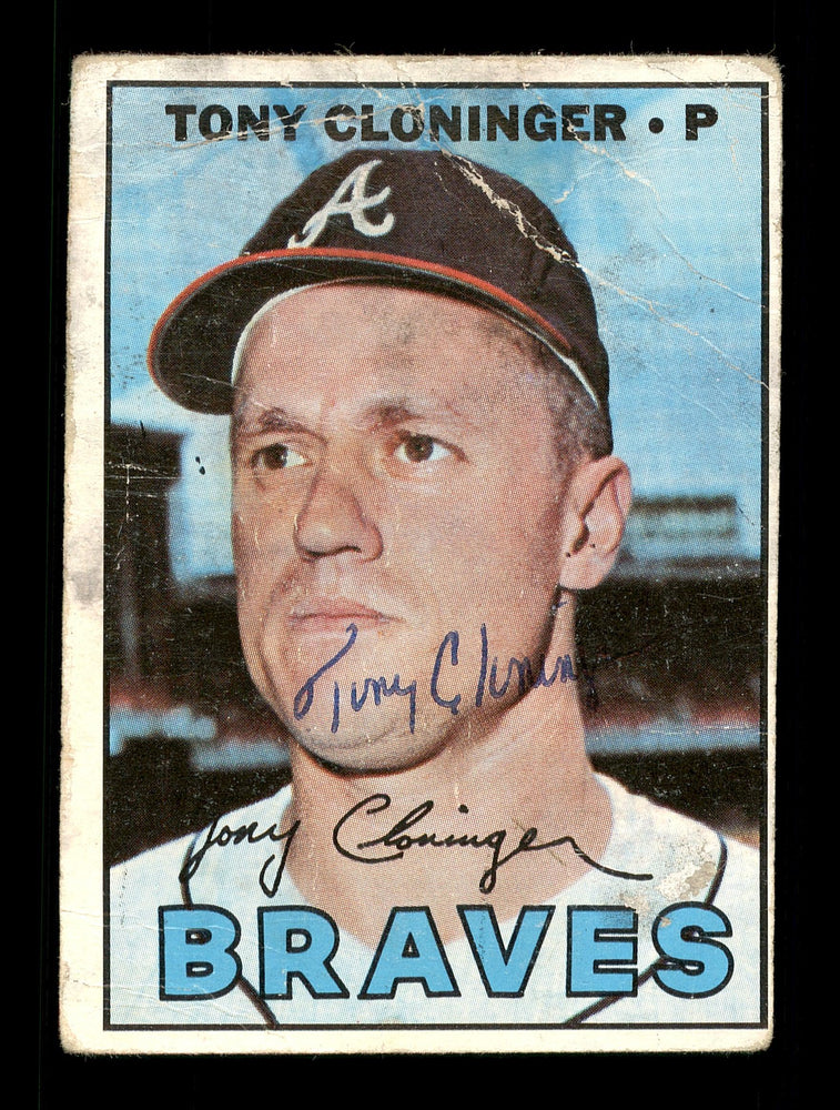 Tony Cloninger Autographed 1967 Topps Card #490 Atlanta Braves SKU #170912 - RSA