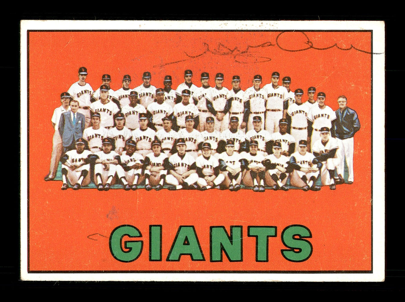 Jesus Alou Autographed 1967 Topps Team Card #516 San Francisco Giants SKU #170924 - RSA