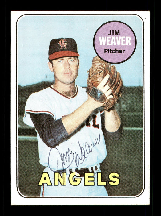 Jim Weaver Autographed 1969 Topps Card #134 California Angels SKU #170992 - RSA