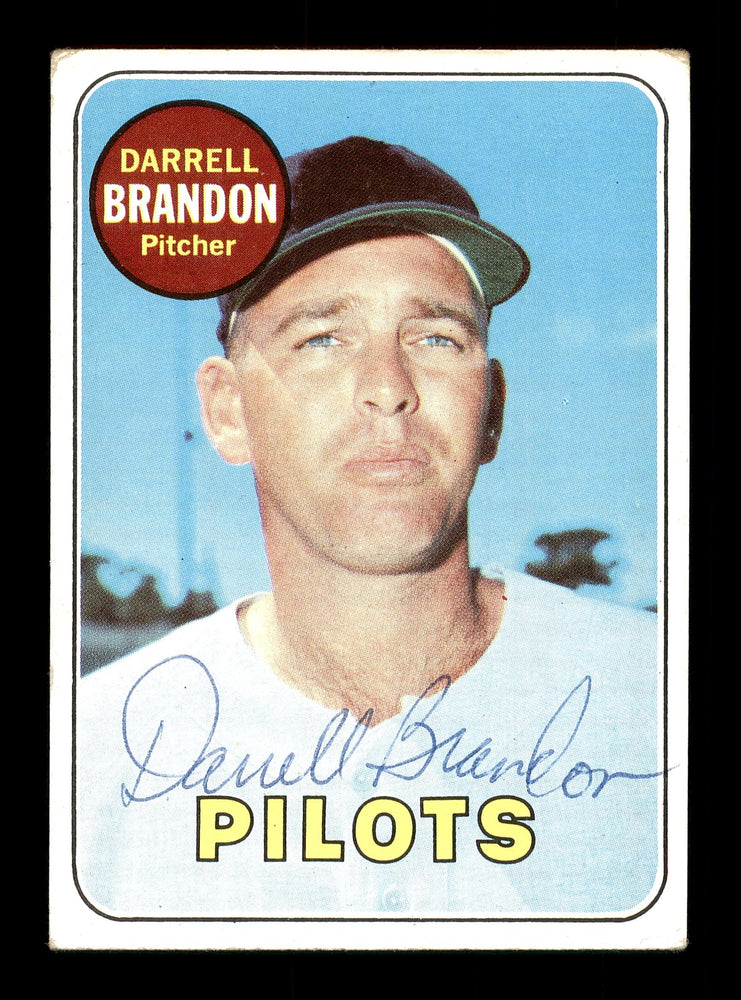 Darrell Brandon Autographed 1969 Topps Card #301 Seattle Pilots SKU #171052 - RSA
