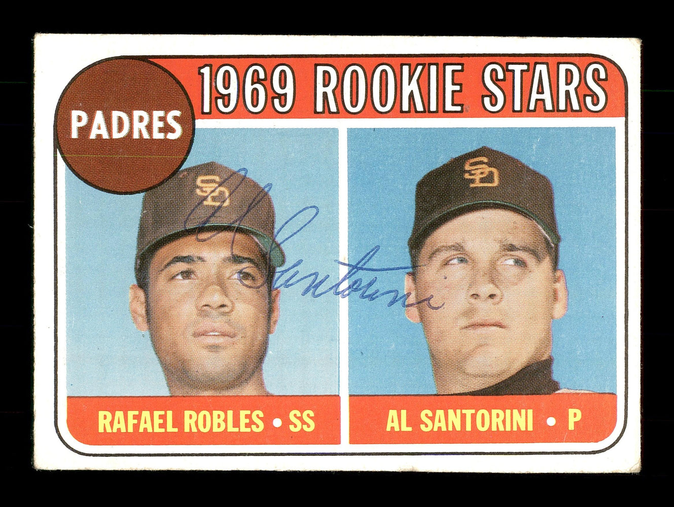 Al Santorini Autographed 1969 Topps Rookie Card #592 San Diego Padres SKU #171125 - RSA