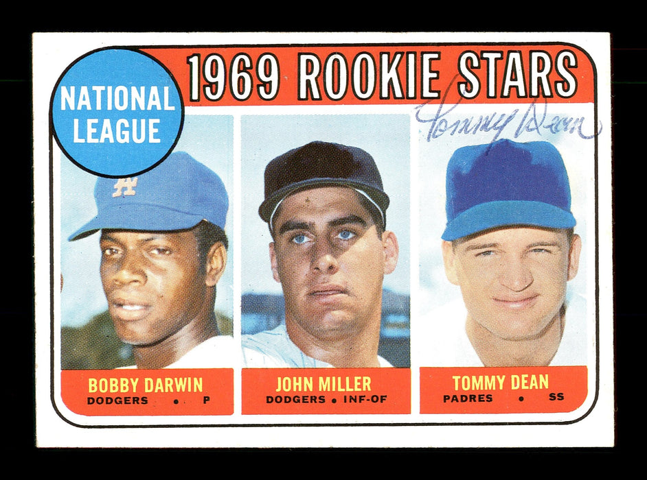 Tommy Dean Autographed 1969 Topps Rookie Card #641 San Diego Padres SKU #171153 - RSA