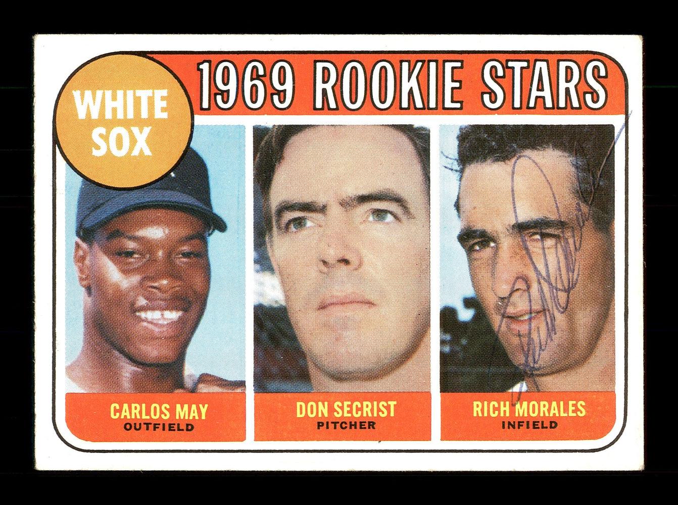 Rich Morales Autographed 1969 Topps Rookie Card #654 Chicago White Sox SKU #171156 - RSA