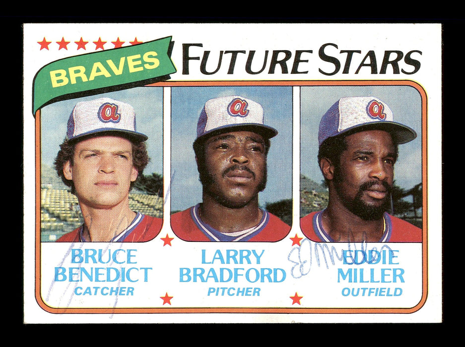 Bruce Benedict & Eddie Miller Autographed 1980 Topps Rookie Card #675 Atlanta Braves SKU #166386 - RSA