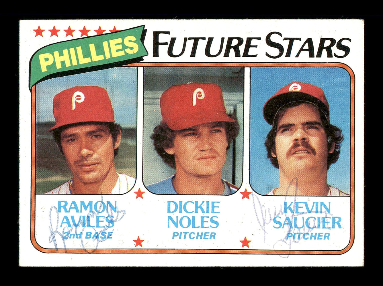 Ramon Aviles & Kevin Saucier Autographed 1980 Topps Rookie Card #682 Philadelphia Phillies SKU #166391 - RSA