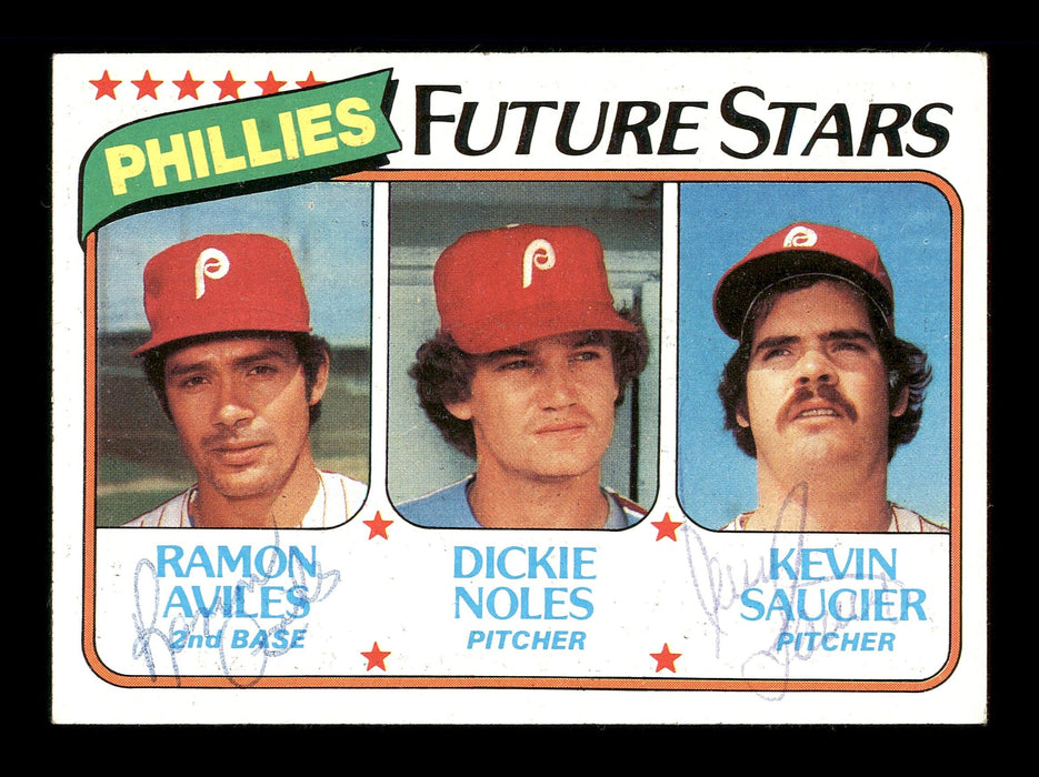Ramon Aviles & Kevin Saucier Autographed 1980 Topps Rookie Card #682 Philadelphia Phillies SKU #166391 - RSA