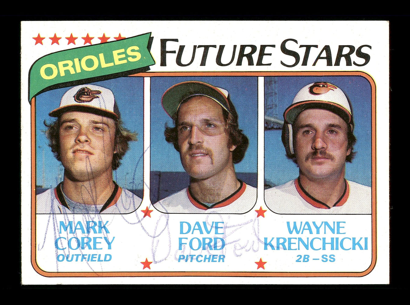 Mark Corey & Dave Ford Autographed 1980 Topps Rookie Card #661 Baltimore Orioles SKU #166408 - RSA