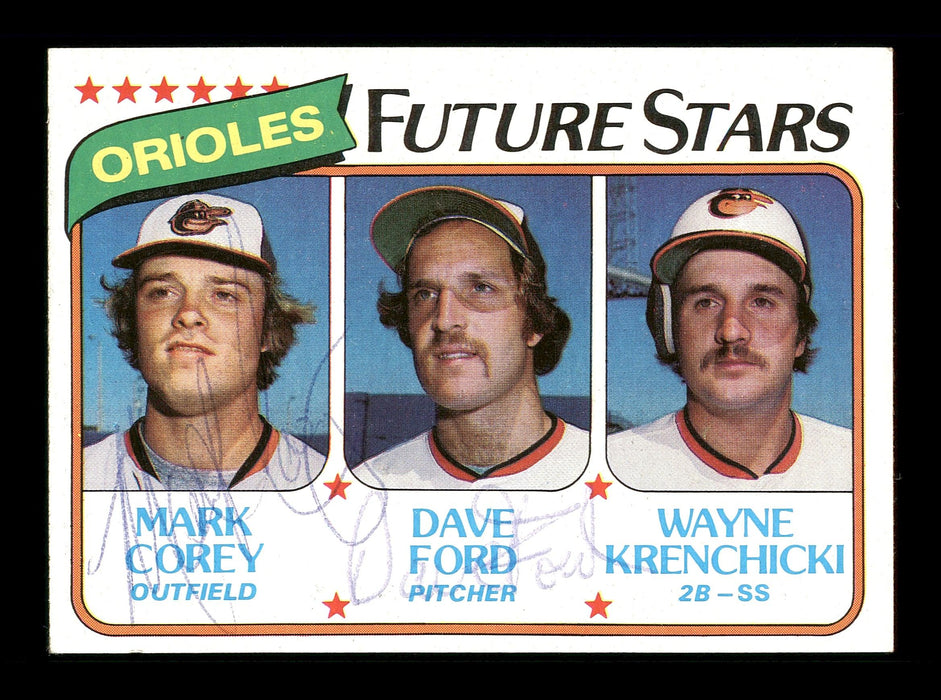 Mark Corey & Dave Ford Autographed 1980 Topps Rookie Card #661 Baltimore Orioles SKU #166408 - RSA