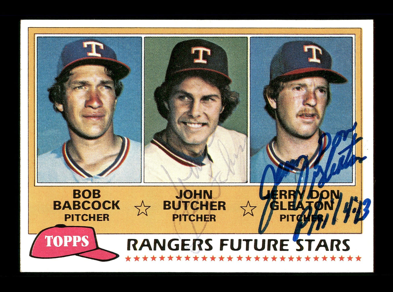 John Butcher & Jerry Don Gleaton Autographed 1981 Topps Rookie Card #41 Texas Rangers SKU #166418 - RSA