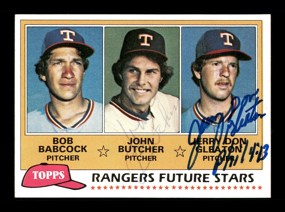 John Butcher & Jerry Don Gleaton Autographed 1981 Topps Rookie Card #41 Texas Rangers SKU #166418 - RSA