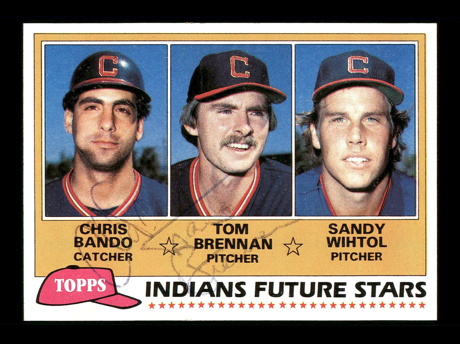 Chris Bando & Tom Brennan Autographed 1981 Topps Rookie Card #451 Cleveland Indians SKU #166431 - RSA