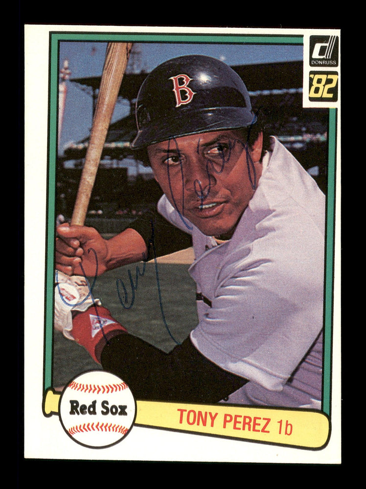 Tony Perez Autographed 1982 Donruss Card #408 Boston Red Sox SKU #166439 - RSA