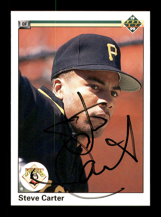 Steve Carter Autographed 1990 Upper Deck Rookie Card #368 Pittsburgh Pirates SKU #166445 - RSA