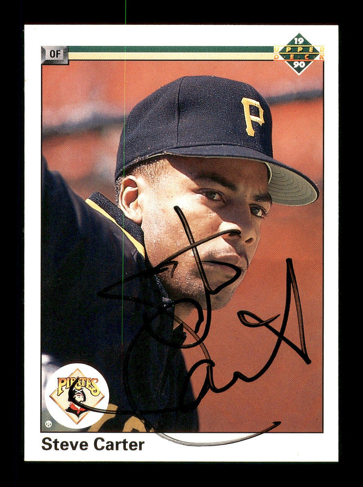 Steve Carter Autographed 1990 Upper Deck Rookie Card #368 Pittsburgh Pirates SKU #166445 - RSA
