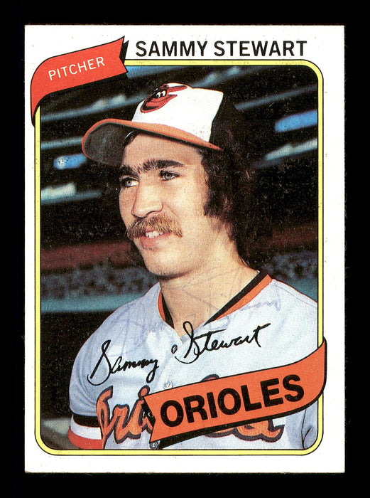 Sammy Stewart Autographed 1980 Topps Card #119 Baltimore Orioles SKU #166466 - RSA