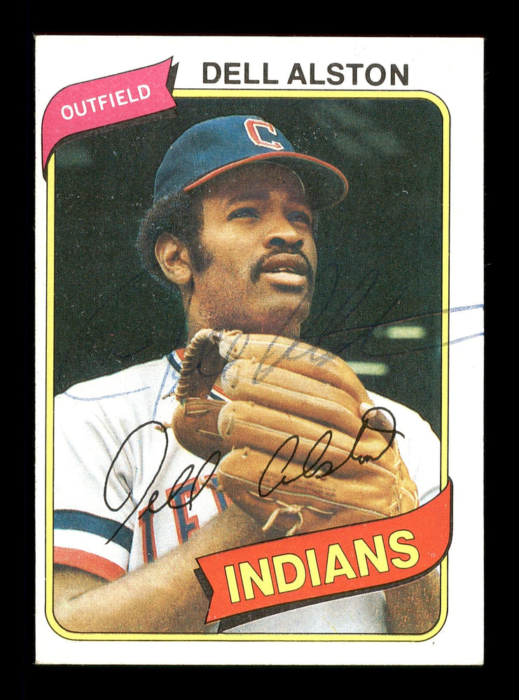 Dell Alston Autographed 1980 Topps Card #198 Cleveland Indians SKU #166473 - RSA