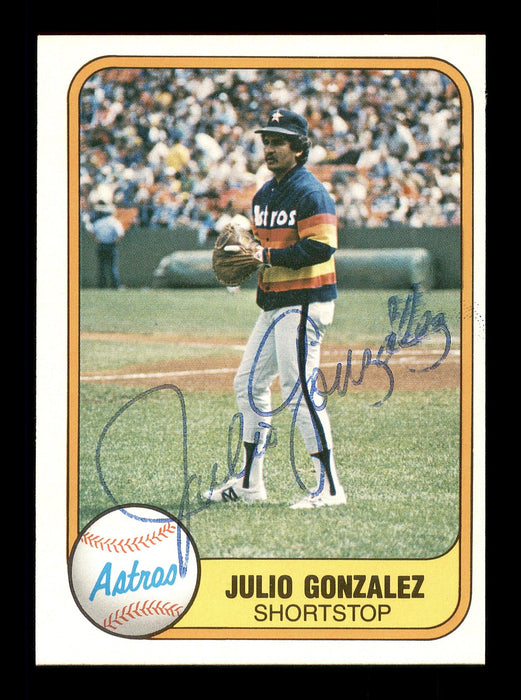 Julio Gonzalez Autographed 1981 Fleer Card #73 Houston Astros SKU #166512 - RSA