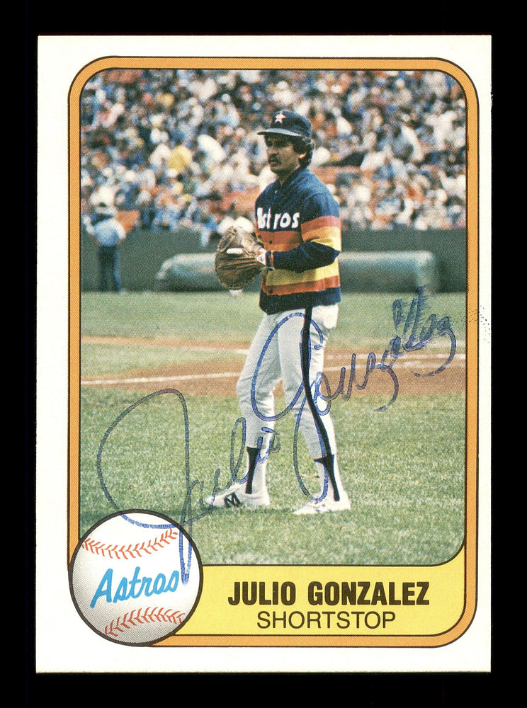 Julio Gonzalez Autographed 1981 Fleer Card #73 Houston Astros SKU #166512 - RSA