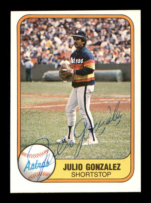 Julio Gonzalez Autographed 1981 Fleer Card #73 Houston Astros SKU #166513 - RSA