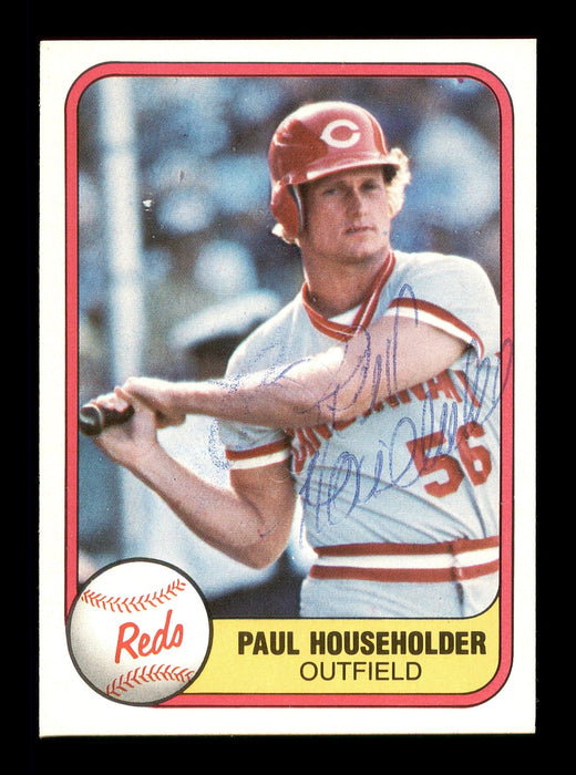 Paul Householder Autographed 1981 Fleer Rookie Card #217 Cincinnati Reds SKU #166530 - RSA