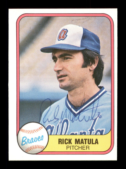 Rick Matula Autographed 1981 Fleer Card #263 Atlanta Braves SKU #166540 - RSA