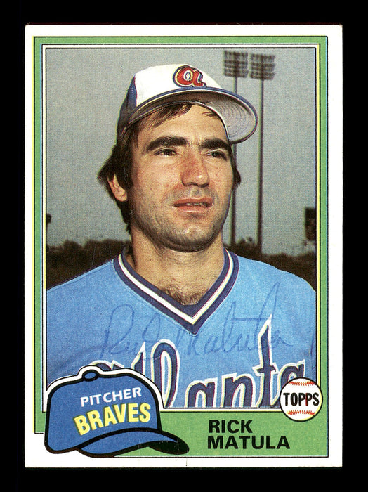 Rick Matula Autographed 1981 Topps Card #611 Atlanta Braves SKU #166549 - RSA