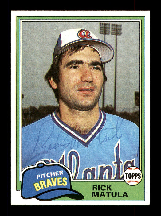 Rick Matula Autographed 1981 Topps Card #611 Atlanta Braves SKU #166550 - RSA