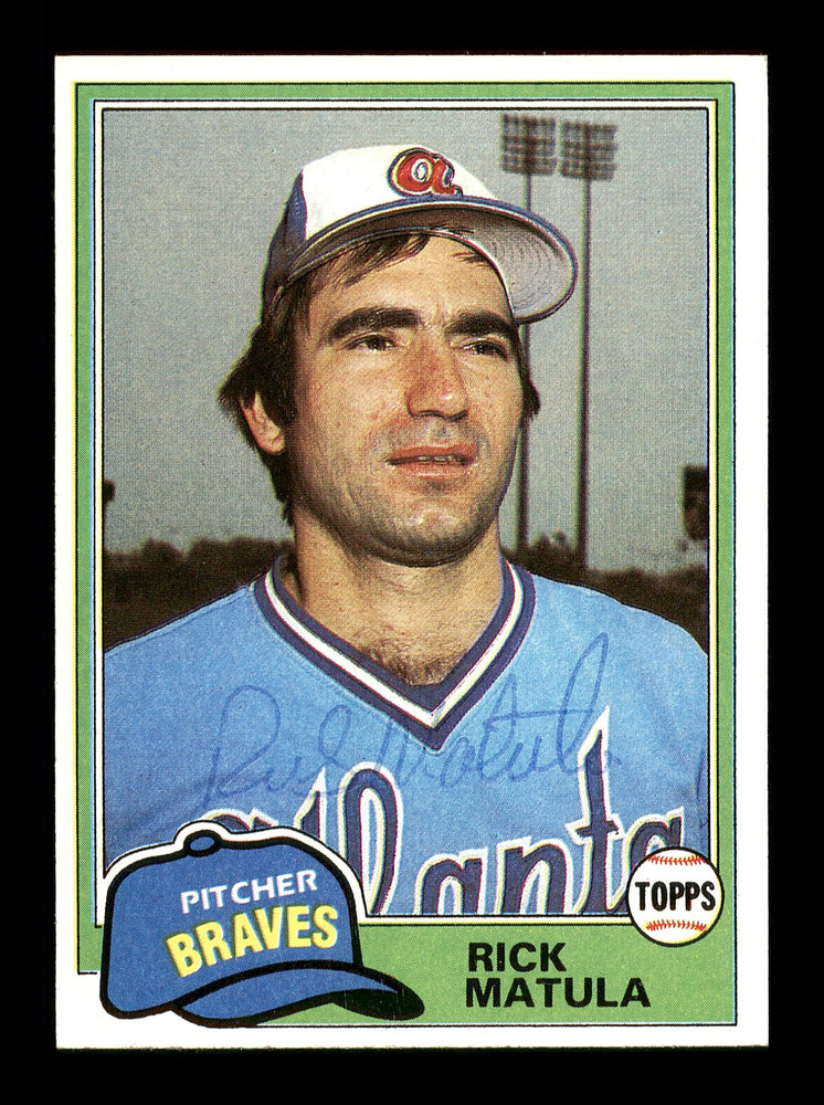 Rick Matula Autographed 1981 Topps Card #611 Atlanta Braves SKU #166551 - RSA