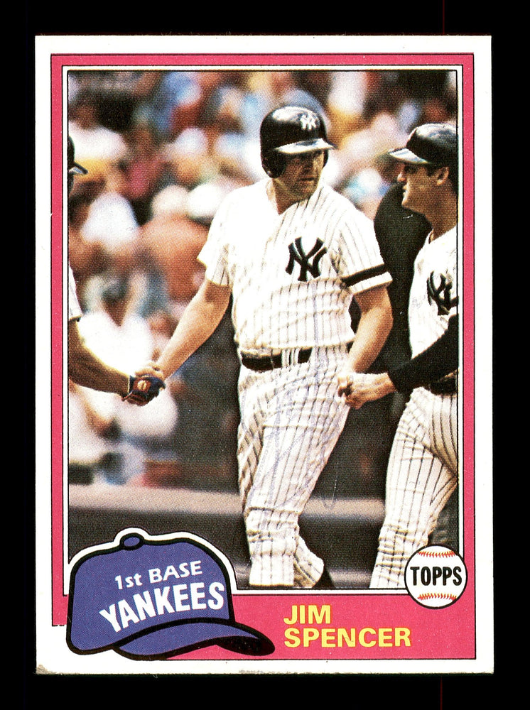 Jim Spencer Autographed 1981 Topps Card #435 New York Yankees SKU #166572 - RSA