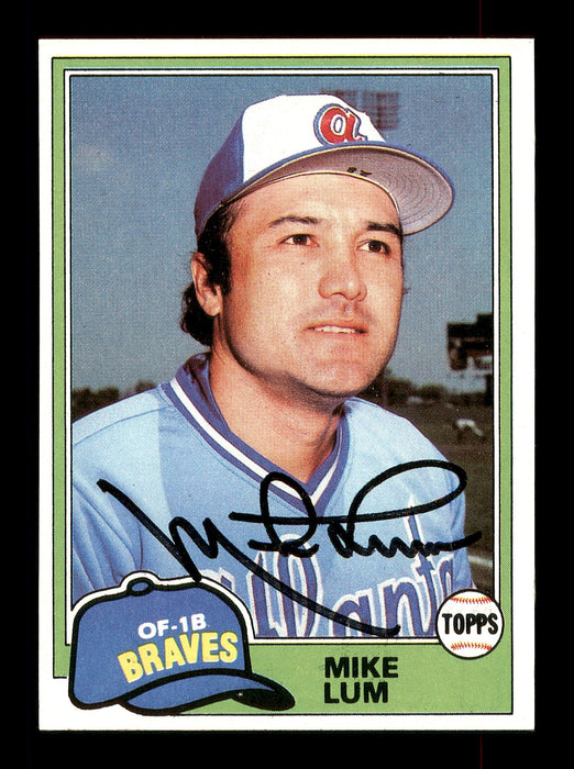 Mike Lum Autographed 1981 Topps Card #457 Atlanta Braves SKU #166574 - RSA