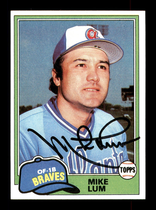 Mike Lum Autographed 1981 Topps Card #457 Atlanta Braves SKU #166575 - RSA