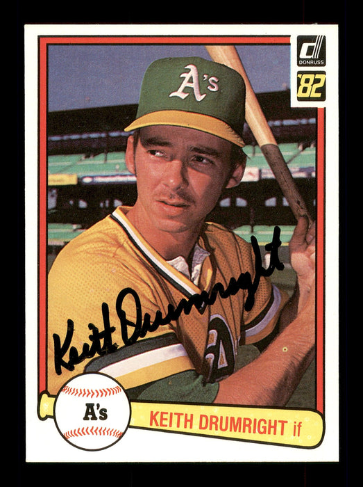 Keith Drumright Autographed 1982 Donruss Rookie Card #616 Oakland A's SKU #166609 - RSA