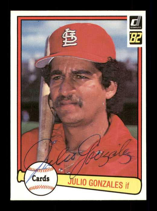 Julio Gonzalez Autographed 1982 Donruss Card #645 St. Louis Cardinals SKU #166611 - RSA