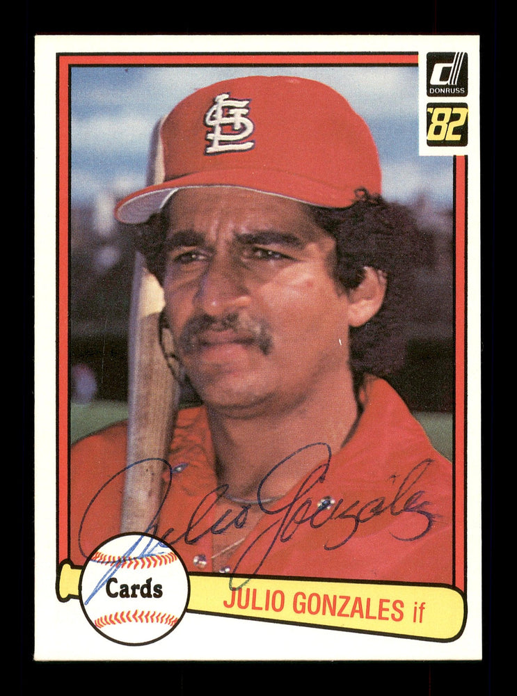Julio Gonzalez Autographed 1982 Donruss Card #645 St. Louis Cardinals SKU #166611 - RSA