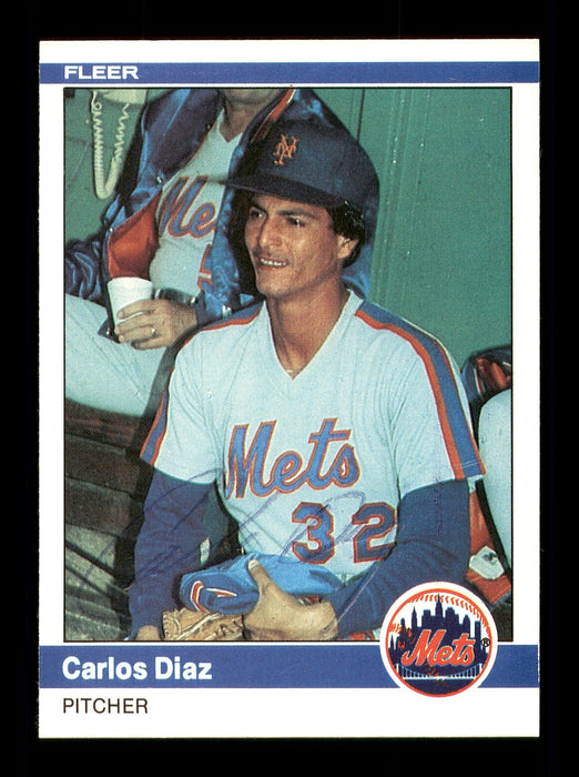 Carlos Diaz Autographed 1984 Fleer Card #583 New York Mets SKU #166655 - RSA