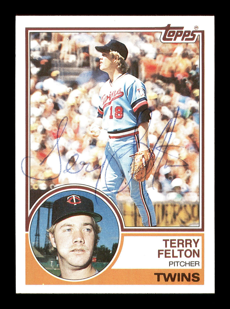 Terry Felton Autographed 1983 Topps Card #181 Minnesota Twins SKU #166720 - RSA