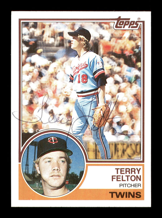Terry Felton Autographed 1983 Topps Card #181 Minnesota Twins SKU #166721 - RSA