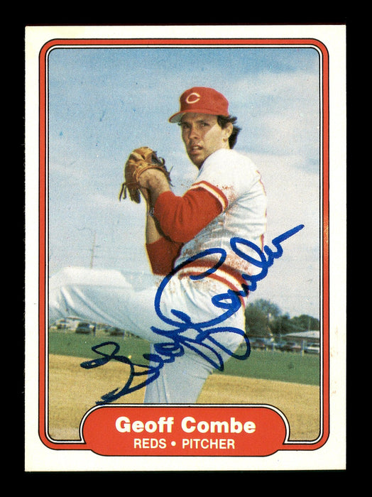 Geoff Combe Autographed 1982 Fleer Rookie Card #62 Cincinnati Reds SKU #166748 - RSA