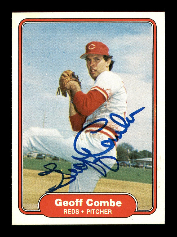 Geoff Combe Autographed 1982 Fleer Rookie Card #62 Cincinnati Reds SKU #166748 - RSA
