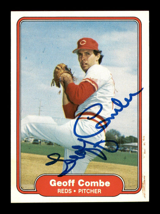 Geoff Combe Autographed 1982 Fleer Rookie Card #62 Cincinnati Reds SKU #166749 - RSA