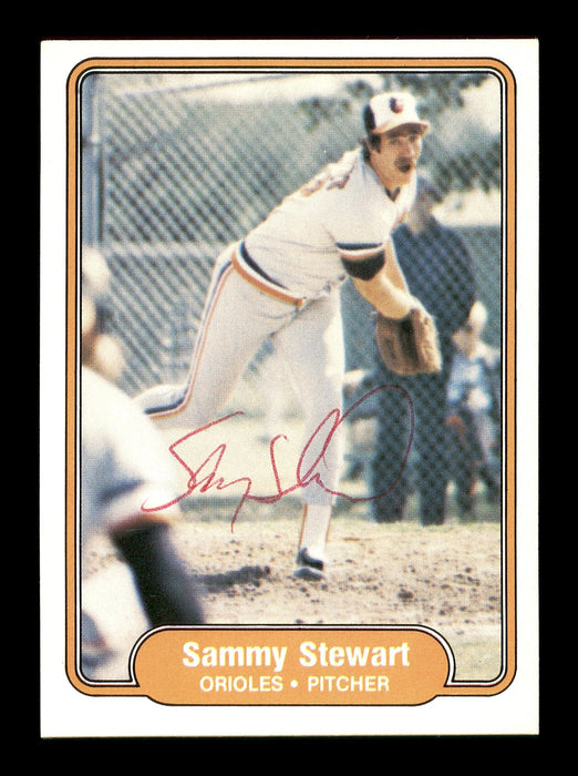 Sammy Stewart Autographed 1982 Fleer Card #180 Baltimore Orioles SKU #166759 - RSA