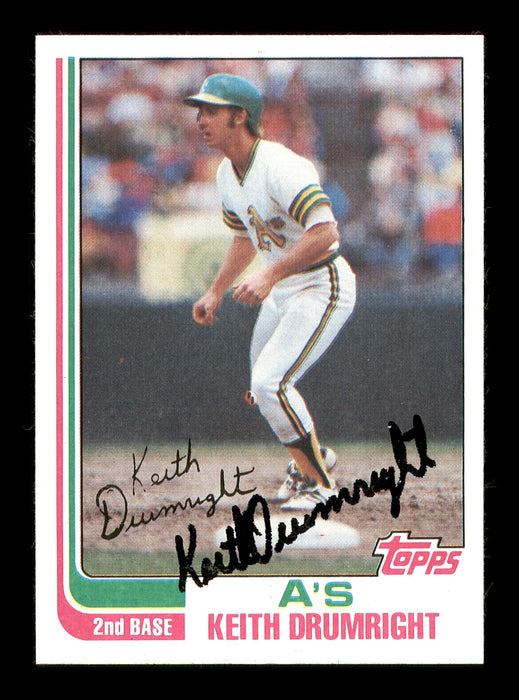 Keith Drumright Autographed 1982 Topps Rookie Card #673 Oakland A's SKU #166783 - RSA