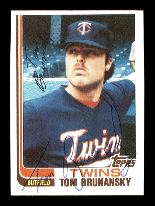 Tom Brunansky Autographed 1982 Topps Rookie Card #13T Minnesota Twins SKU #166793 - RSA